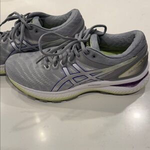 ASICS Women's Gray and Purple Athletic Shoes
